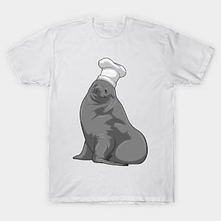 Seal as Cook with Chef hat T-Shirt